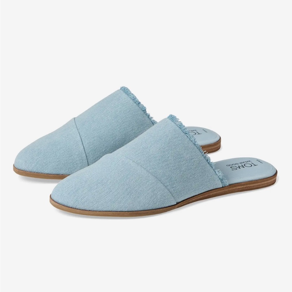 TOMS Womens Size 6.5  Espadrille Mules denim jean Canvas Slip On
